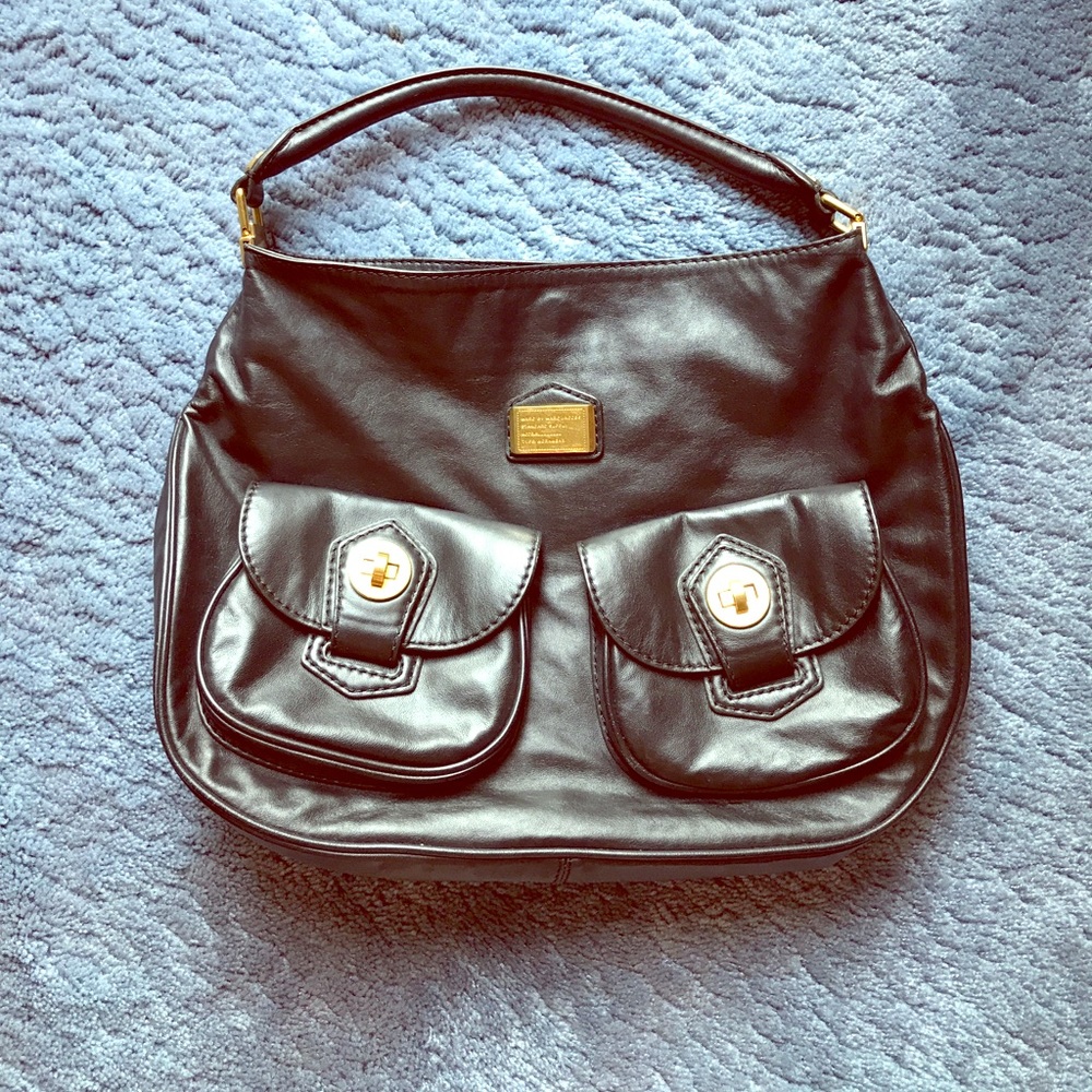 Marc by Marc Jacobs black leather hobo bag